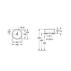Νιπτήρας επικαθήμενος VILLEROY & BOCH ARCHITECTURA 40x40 41254001 -Έπιπλα μπάνιου Κατάστημα νιπτήρας επικαθήμενος villeroy boch architectura 40x40 41254001 1