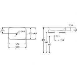 Νιπτήρας επικαθήμενος VILLEROY & BOCH ARCHITECTURA 60x40,5 Λευκός 5A276001 -Έπιπλα μπάνιου Κατάστημα νιπτήρας επικαθήμενος villeroy boch architectura 60x405 λευκός 5a276001 1
