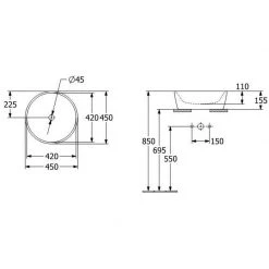 Νιπτήρας επικαθήμενος VILLEROY & BOCH ARCHITECTURA Φ45 Λευκός 5A254501 -Έπιπλα μπάνιου Κατάστημα νιπτήρας επικαθήμενος villeroy boch architecturaφ45 λευκός 5a254501 1