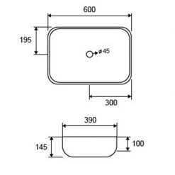 Νιπτήρας επικαθήμενος 60x39 KARAG MILOS LT2143-PMW Λευκό Ματ -Έπιπλα μπάνιου Κατάστημα νιπτήρας επικαθήμενος λευκός ματ lt2143 milos karag 2