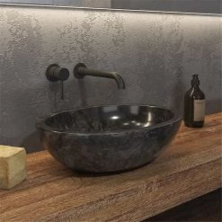 Νιπτήρας επικαθήμενος πέτρινος KARAG LEONOR NERO