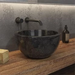 Νιπτήρας επικαθήμενος πέτρινος KARAG LEYLA NERO