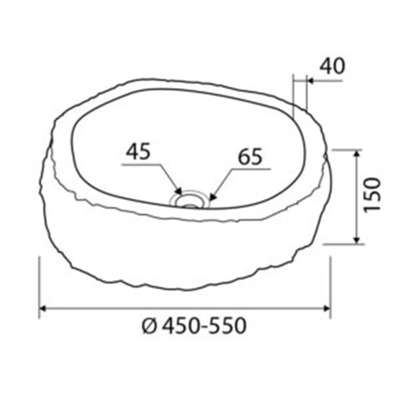 Νιπτήρας επικαθήμενος πέτρινος KARAG RIVER (40-45) Cm 4 Νιπτήρας επικαθήμενος πέτρινος KARAG RIVER (40-45) Cm - Image 2