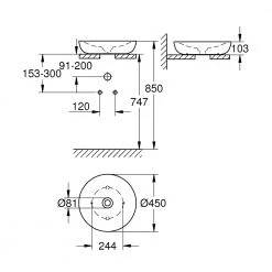 Νιπτήρας επιτραπέζιος Φ45 GROHE ESSENCE Pure Guard 3960900H -Έπιπλα μπάνιου Κατάστημα νιπτήρας επιτραπέζιος φ45 grohe essence pure guard 3960900h 1