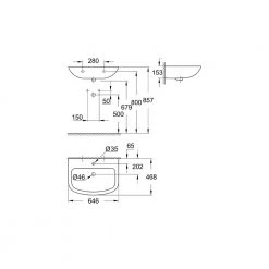 Νιπτήρας κρεμαστός GROHE BAU 65x47 39420000 -Έπιπλα μπάνιου Κατάστημα νιπτήρας κρεμαστός grohe bau 65x47 39420000 1