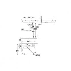 Νιπτήρας κρεμαστός GROHE EURO PureGuard 65x51 3932300H -Έπιπλα μπάνιου Κατάστημα νιπτήρας κρεμαστός grohe euro pureguard 65x51 3932300h 1