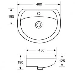 Νιπτήρας κρεμαστός KARAG LT 304G 48x43 Cm -Έπιπλα μπάνιου Κατάστημα νιπτήρας κρεμαστός karag lt304g 48x43 cm 1