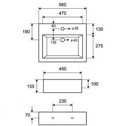 Νιπτήρας κρεμαστός KARAG LT 5027 57x45 Cm -Έπιπλα μπάνιου Κατάστημα νιπτήρας κρεμαστός karag lt5027 57x45 cm 1