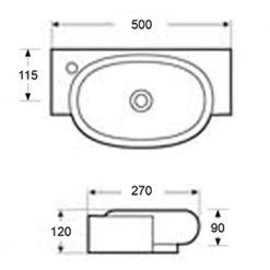 Νιπτήρας κρεμαστός KARAG LT 5037 50x27 Cm -Έπιπλα μπάνιου Κατάστημα νιπτήρας κρεμαστός karag lt5037 50x27 cm 1