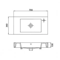 Νιπτήρας κρεμαστός KARAG MINOS 4054 70x36cm -Έπιπλα μπάνιου Κατάστημα νιπτήρας κρεμαστός karag minos 4054 70x36cm 1