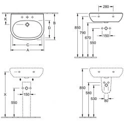 Νιπτήρας κρεμαστός VILLEROY & BOCH O. NOVO 60x49 51606001 -Έπιπλα μπάνιου Κατάστημα νιπτήρας κρεμαστός villeroy boch o novo 60x49 51606001 1