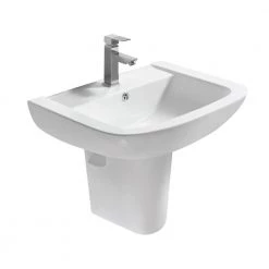 Νιπτήρας με ημικολώνα KARAG SQUARE CY 142 61x39cm