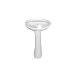 Νιπτήρας πορσελάνης με κολώνα HUIDA Tondo 57 X 44 17-5845+17-1506