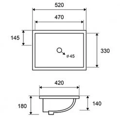 Εξώφυλλο -Έπιπλα μπάνιου Κατάστημα νιπτήρας υποκαθήμενος karag lt6008 52x39 cm 1